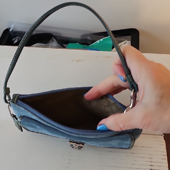 Coach Blue Wristlet Clutch - Picture 3 of 4